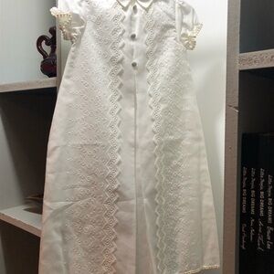Vintage Elegant White Lace Kids Christening Dress.